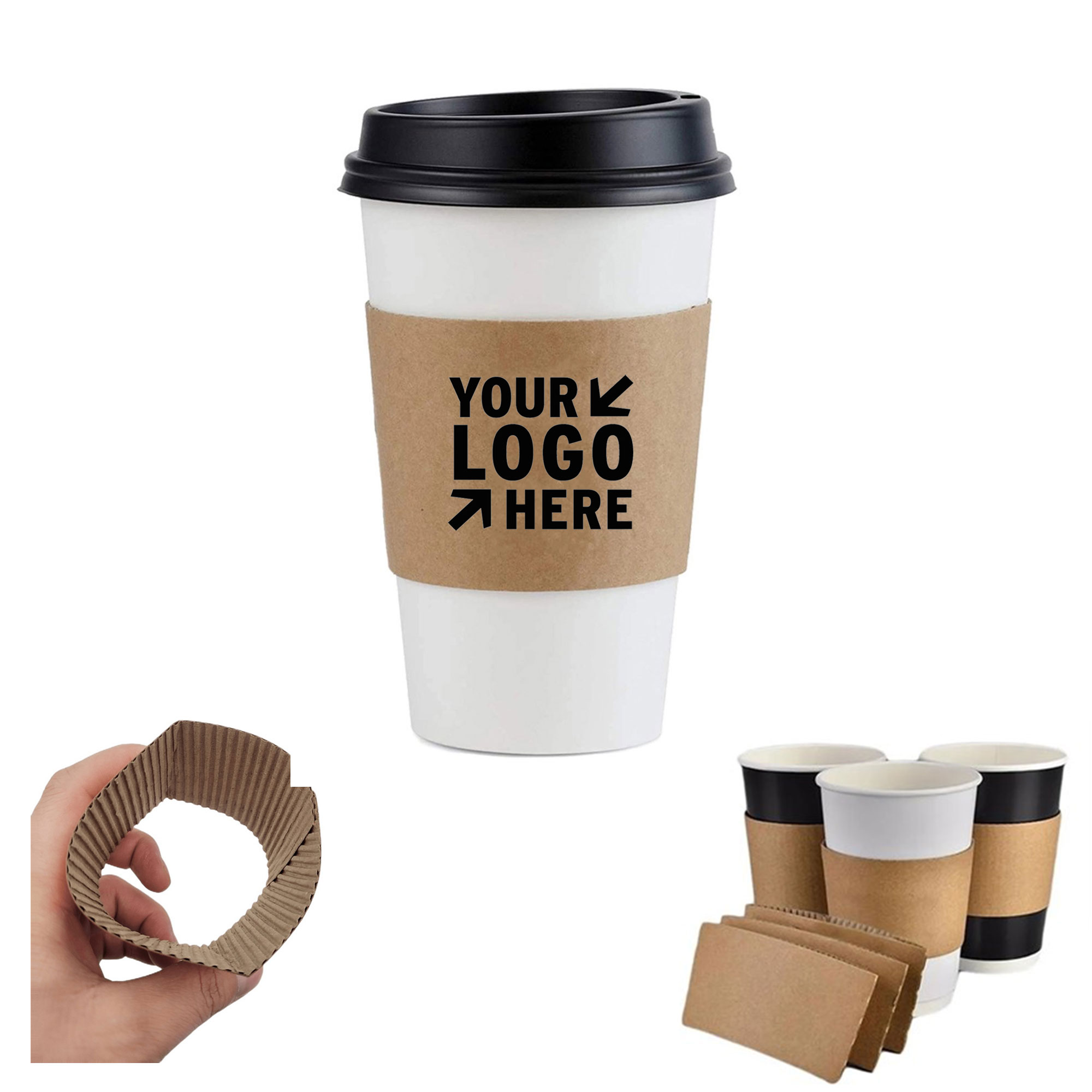 Disposable Kraft Paper Coffee Cup Sleeve Clutch 3