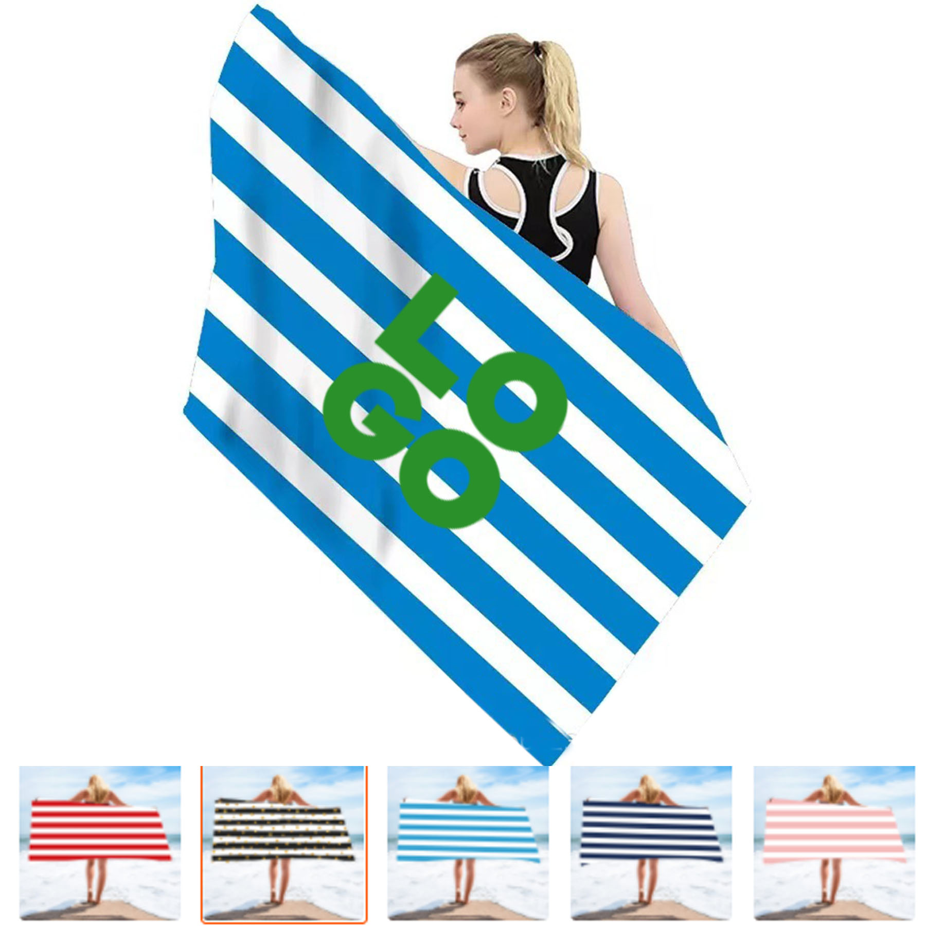 Strips Print Oversized Beach Towel 2