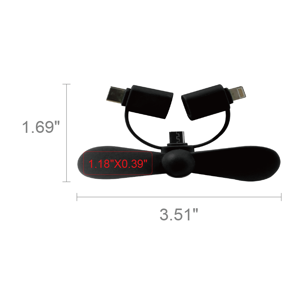 Mini 3-in-1 Portable Phone Fan