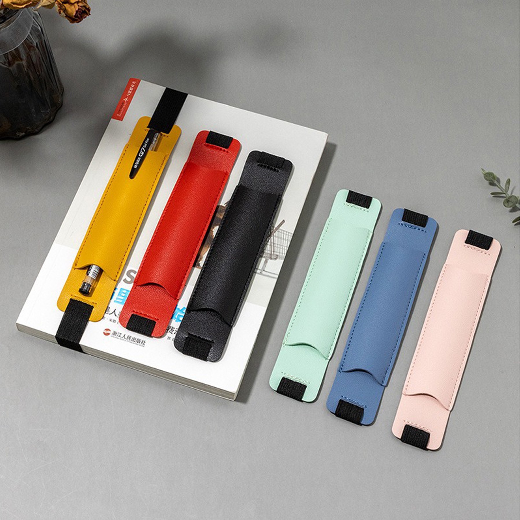 Pu Adjustable Elastic Band Pen Holder 1