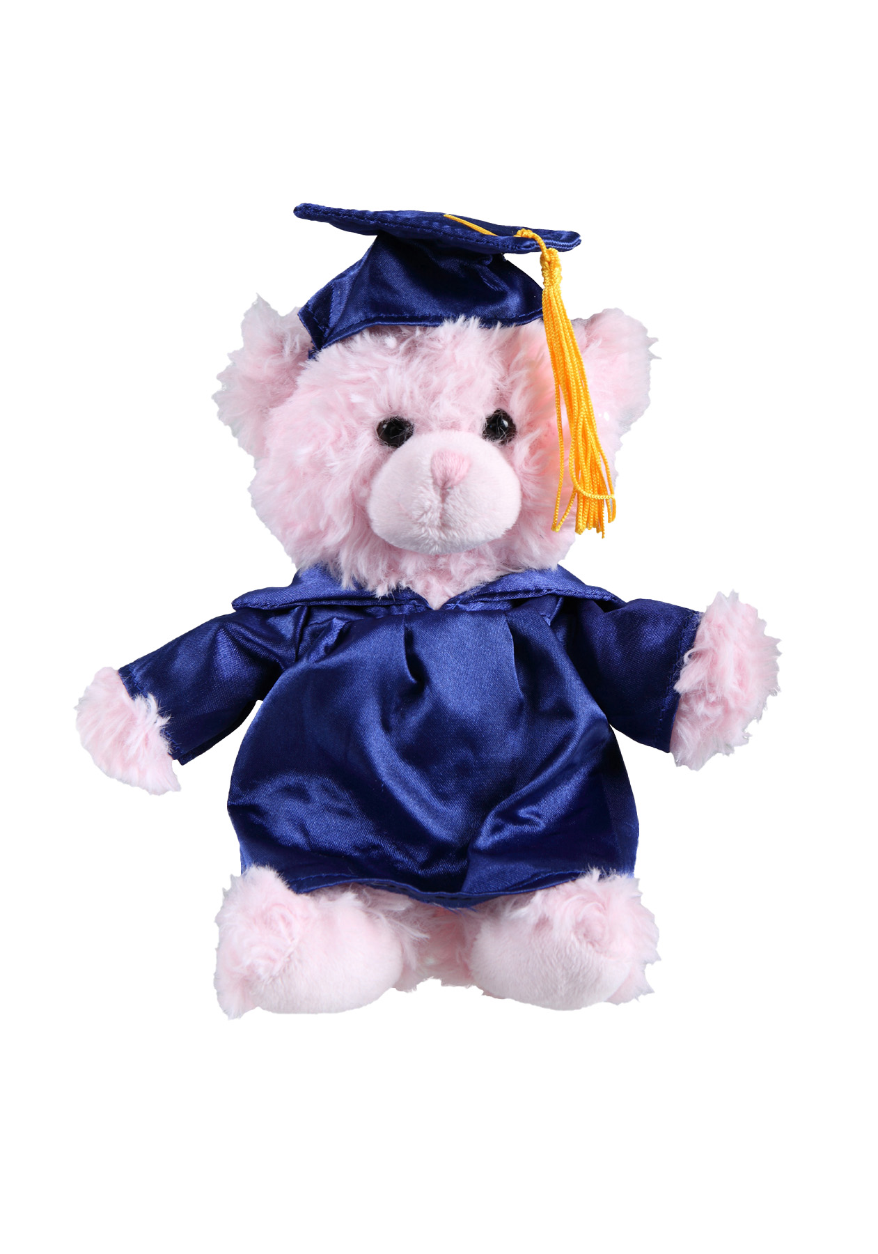 soft plush  Pink Curly Sitting Bear with graduation cap &gown 4