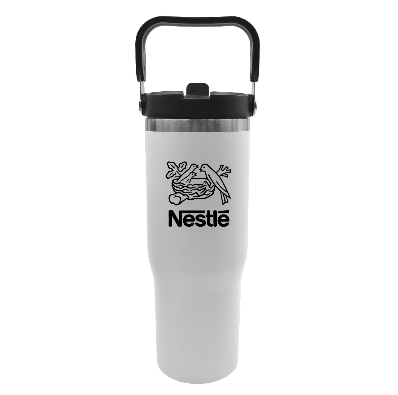 30oz. Stainless Steel Insulated Mug with Handle and Built-In 9