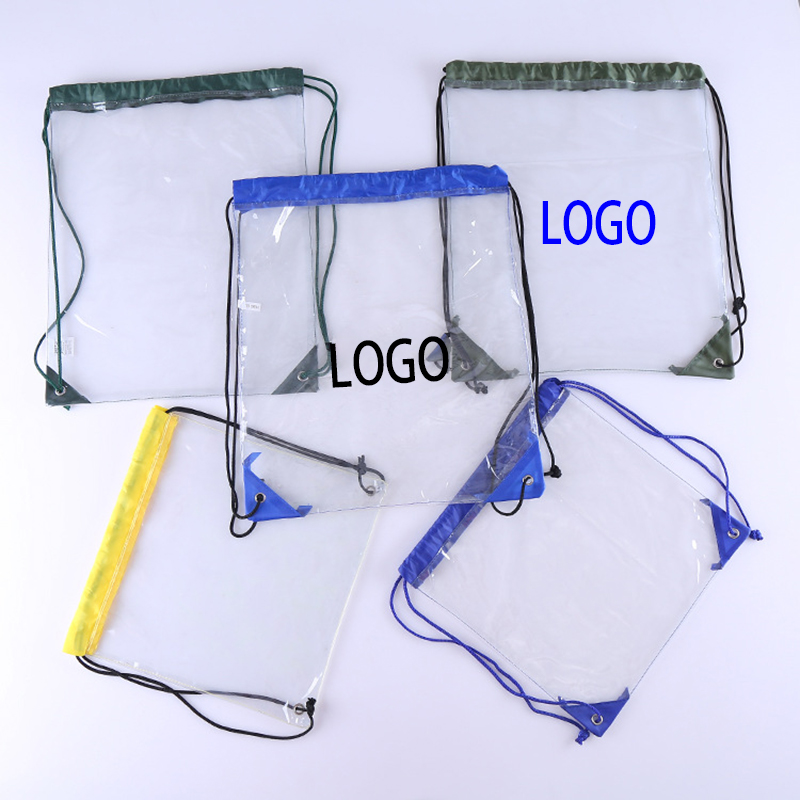 PVC Clear Drawstring Cinch Backpack Bag 4