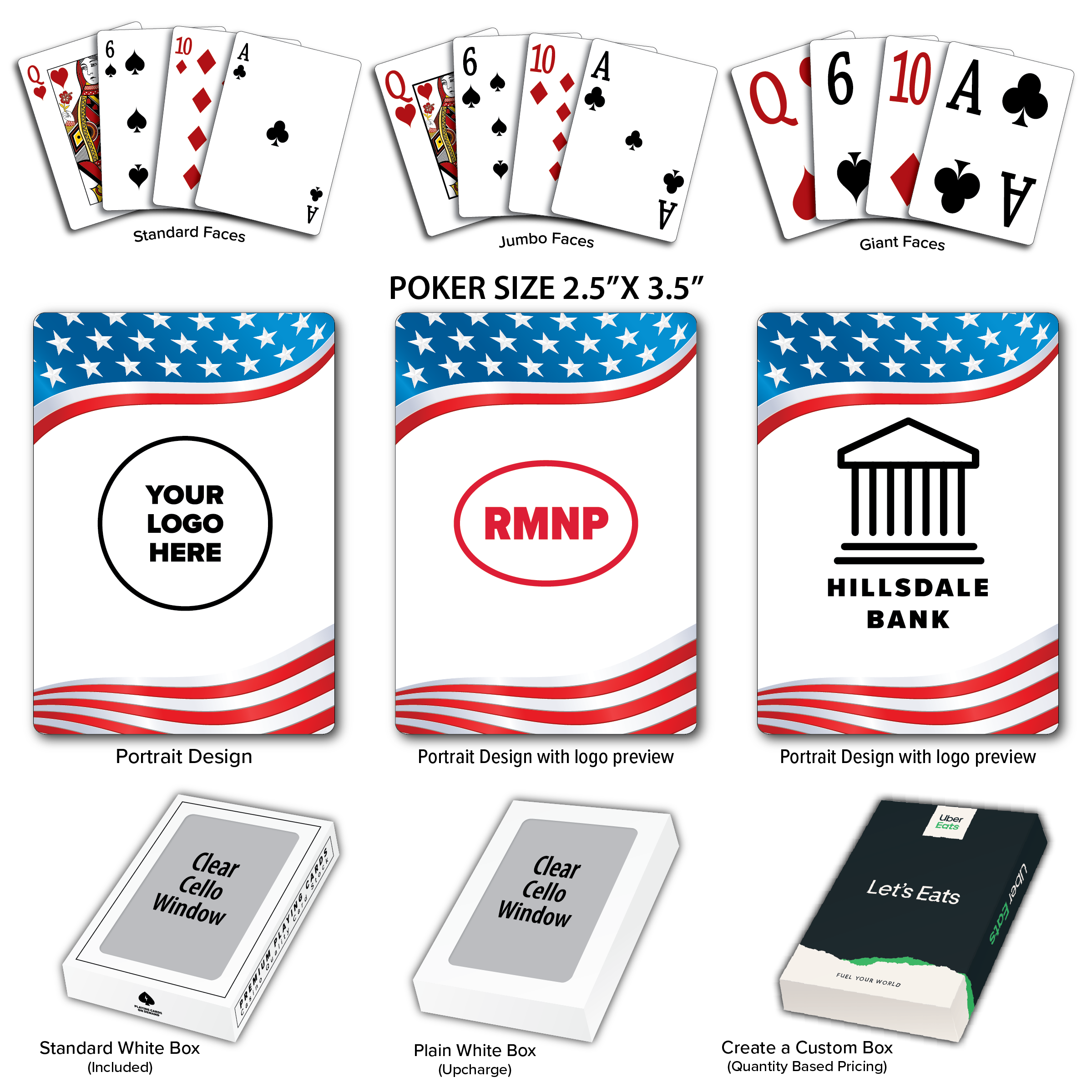 Stars & Stripes Theme Poker Size Playing Cards