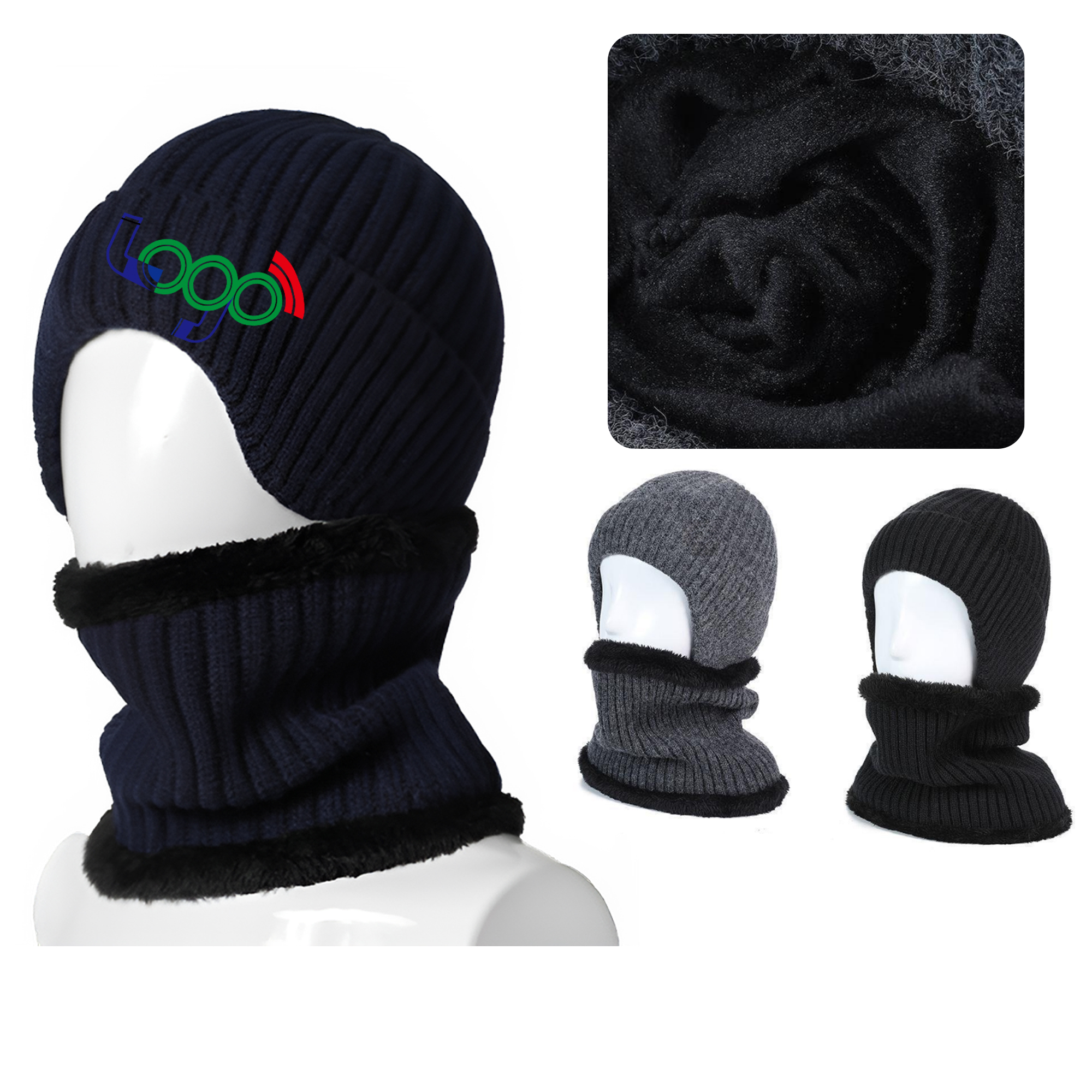 Warm Winter Knitted Hat And Scarf Set 2