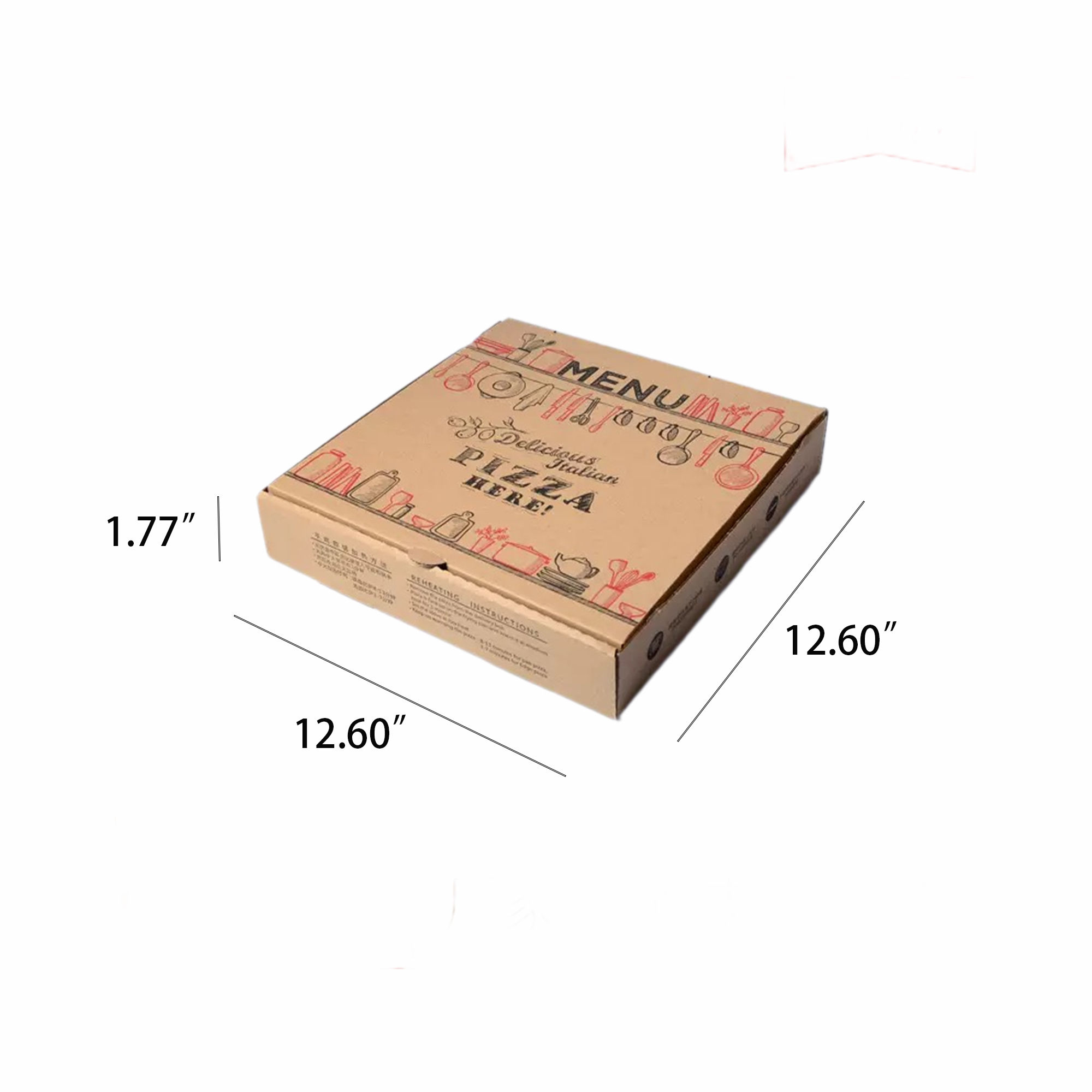 Custom Full Color 12" Pizza Box MOQ 10pcs 3