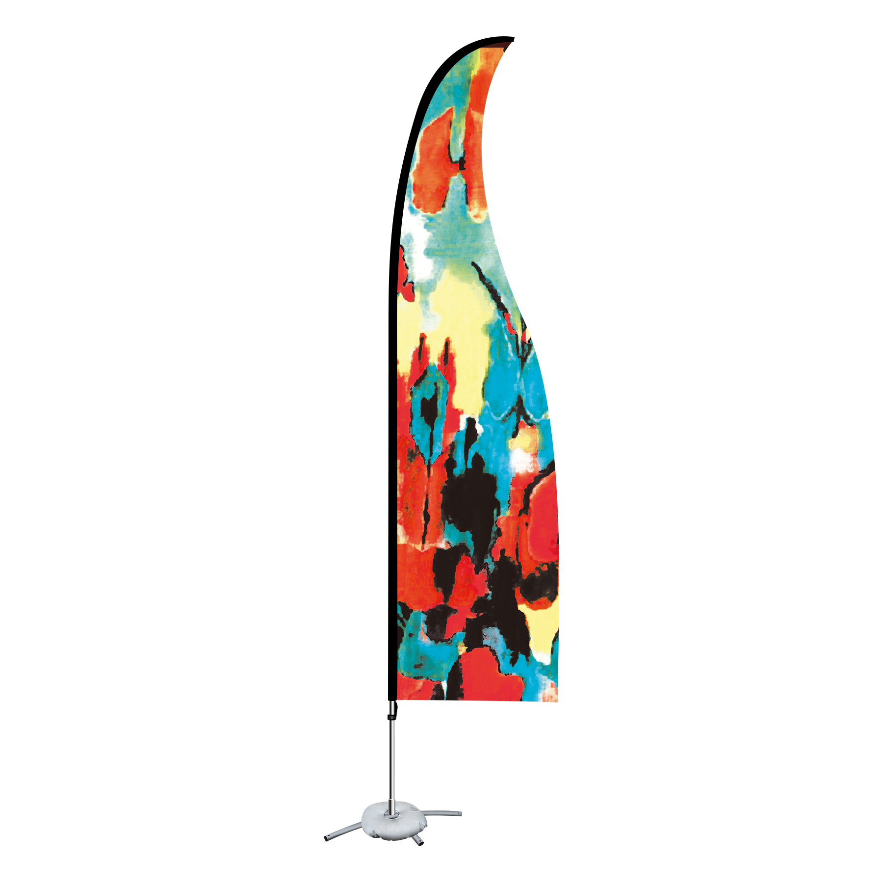 9ft Two-Sided Printed Feather Beach Flag Kit With Cross Base & Water Bag 2