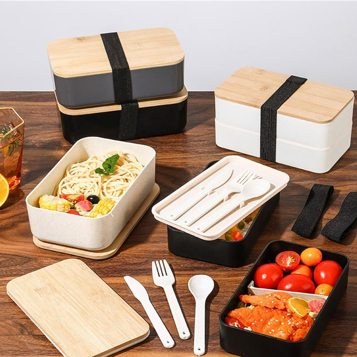 Eco-Friendly Bamboo Lid Bento Box Lunch Container 6