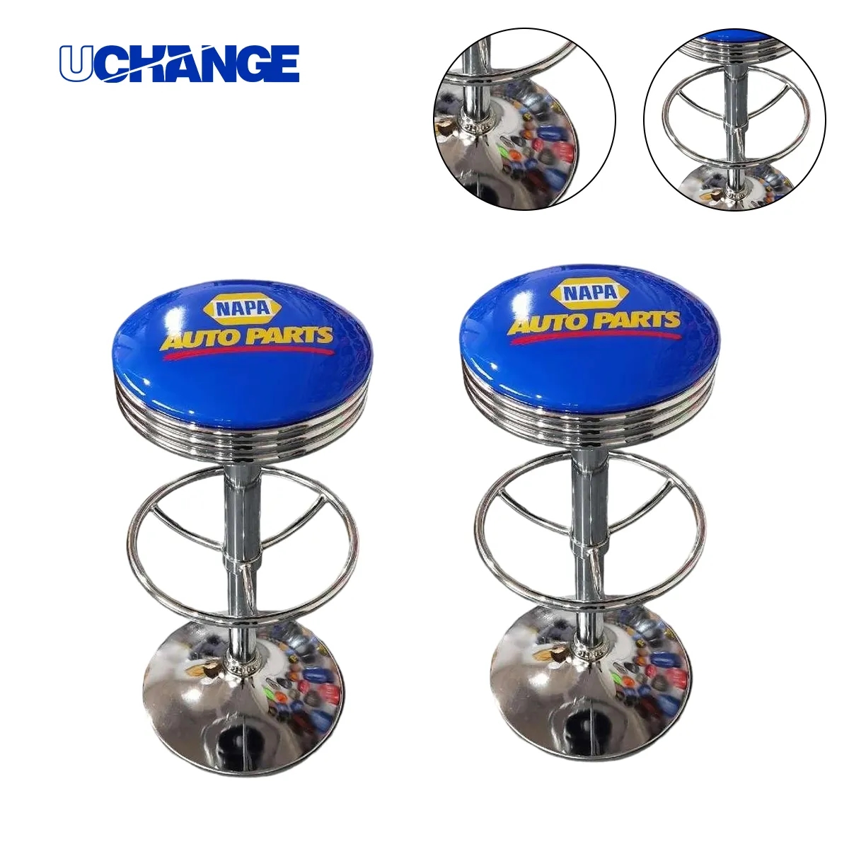 Adjustable Swivel Bar Stool With Chrome Base 7