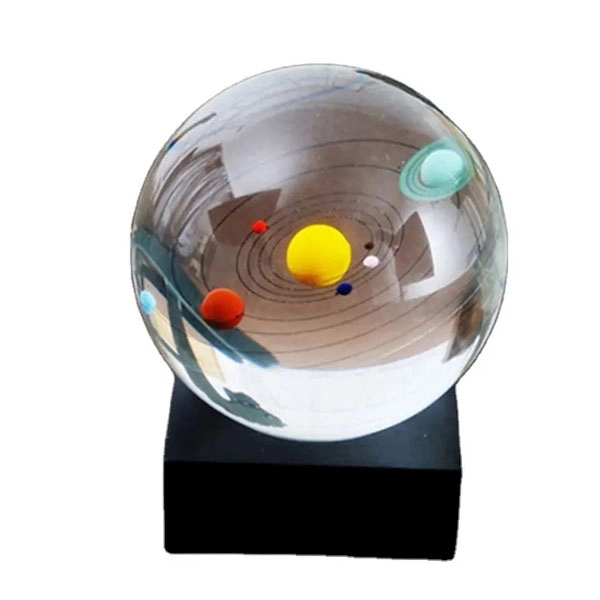 3D Solar System Crystal Ball Paperweight 6