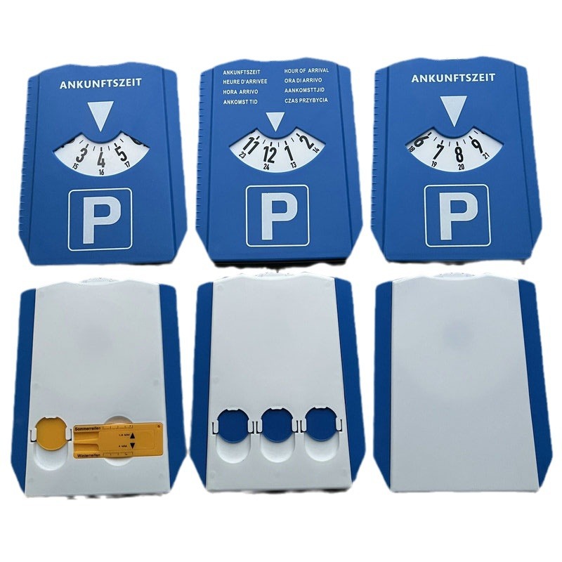 Parking time card with ice scraper 5