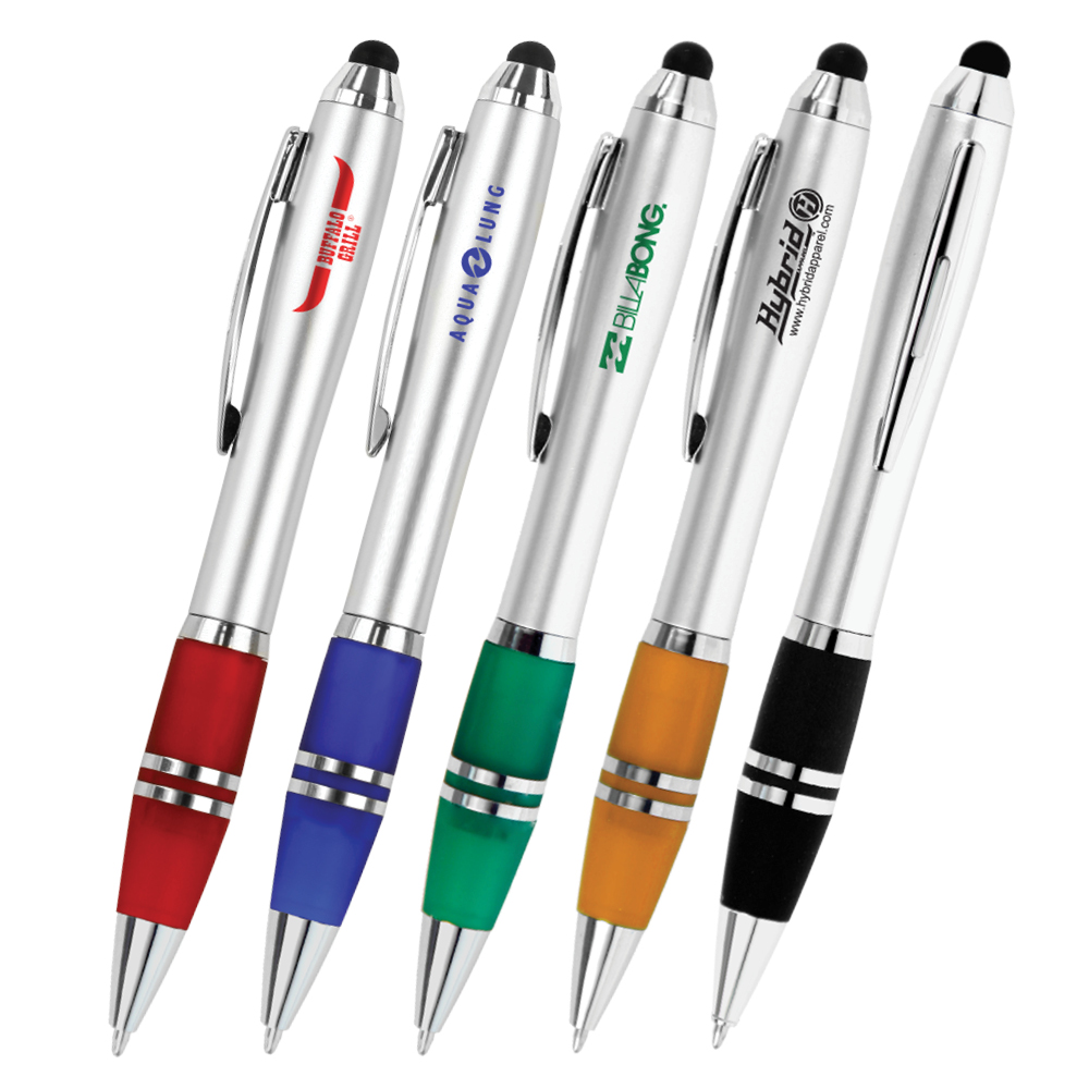 Blitz Silver Twist Action Stylus Ballpoint Pen