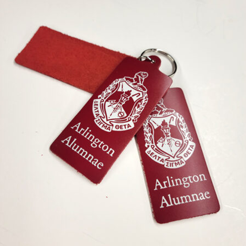 Ice Box Leather Key Chain w/Rivet and Key Ring(Large) 3