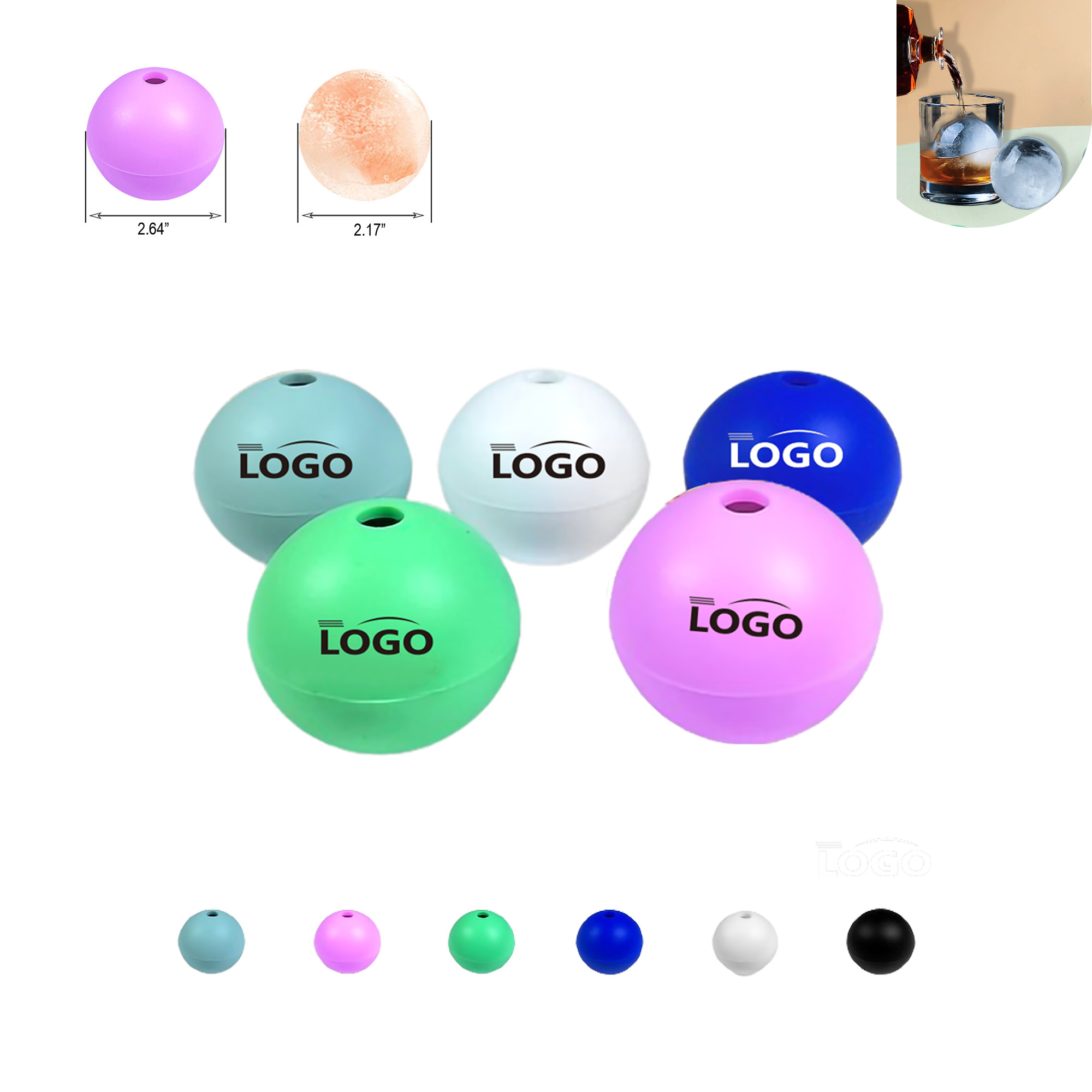 Silicone Whisky Ice Ball Maker Mold MOQ50 3