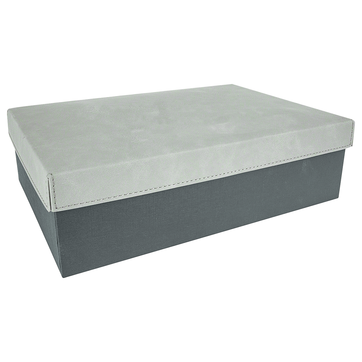 11 3/4" x 7 3/4" Gray Leatherette Gift Box 2