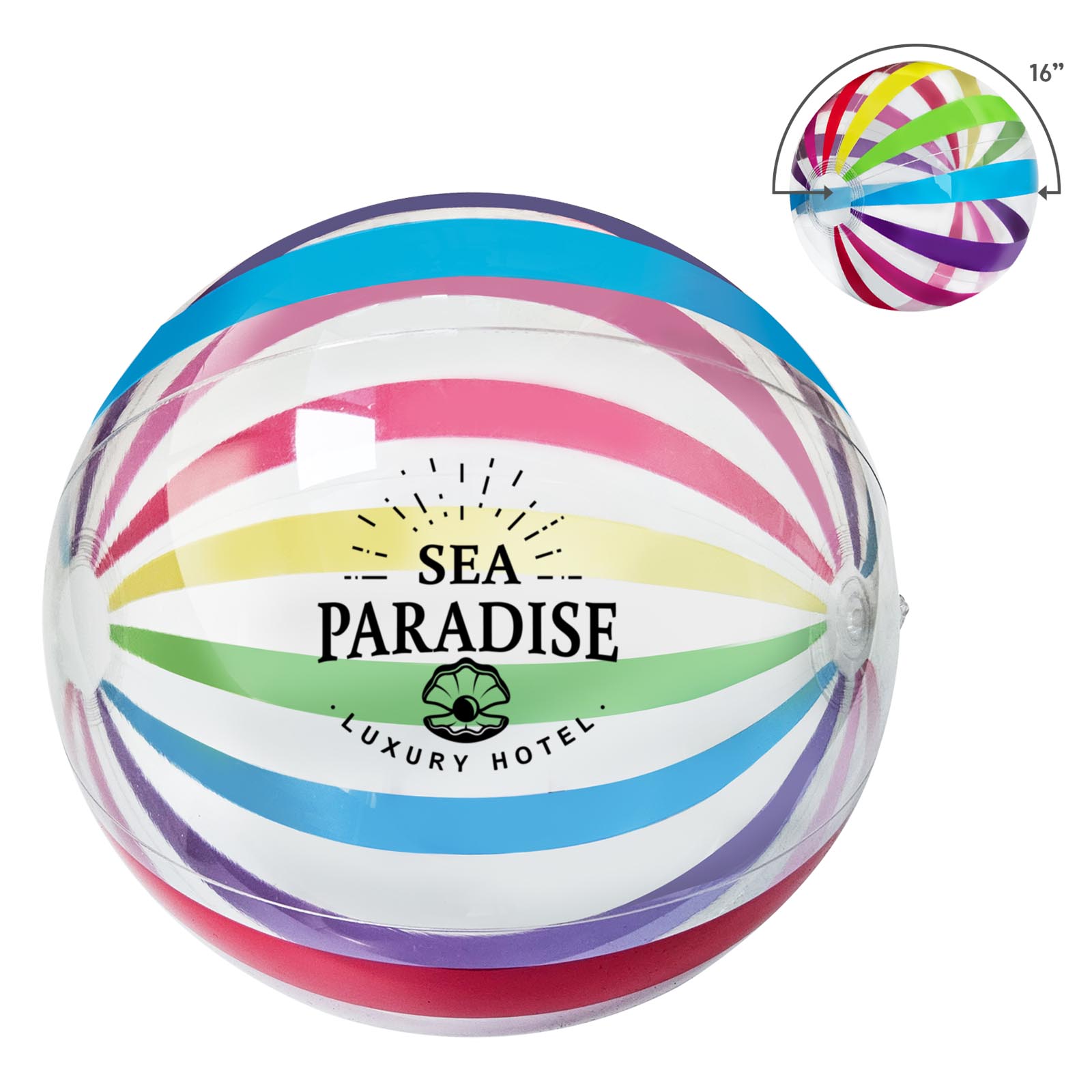 16" Multi-Color Stripe Beach Ball 5