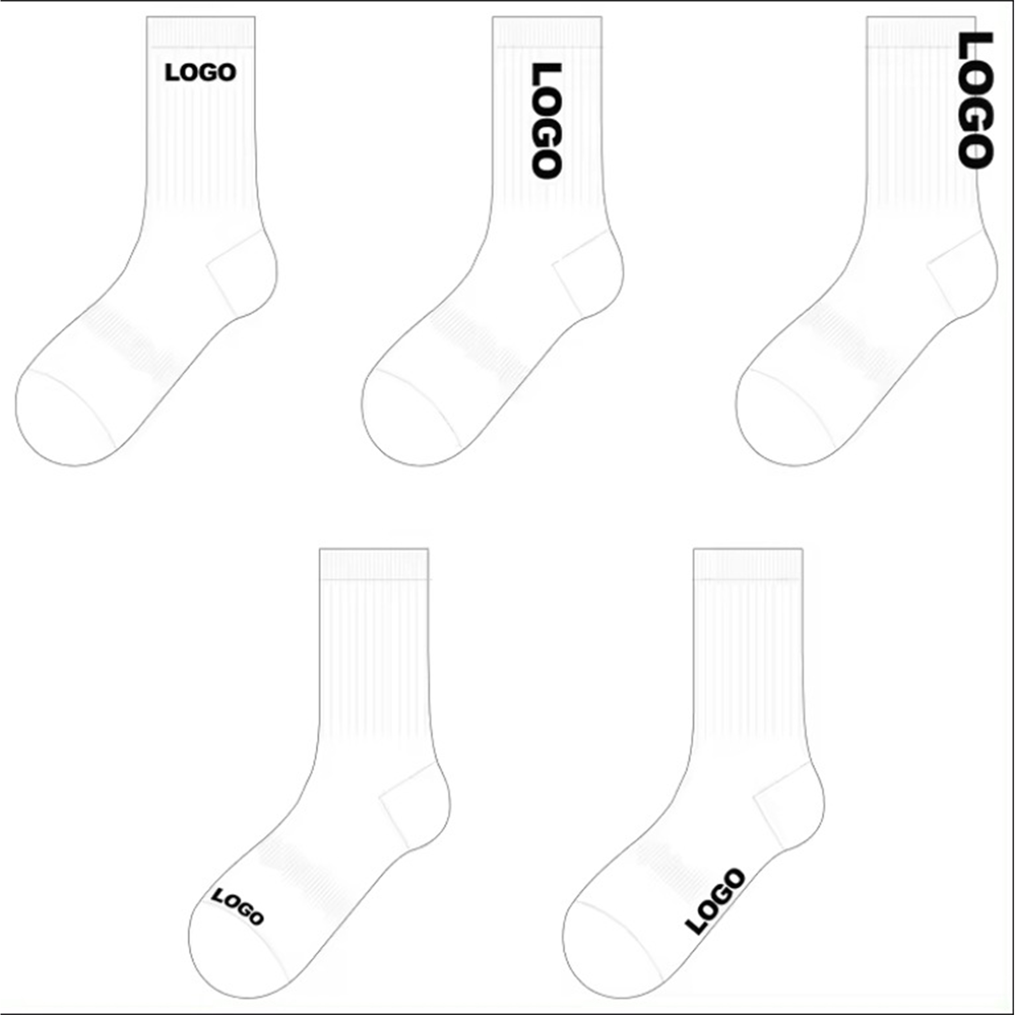Classic Custom Cotton Crew Socks Knit In 3