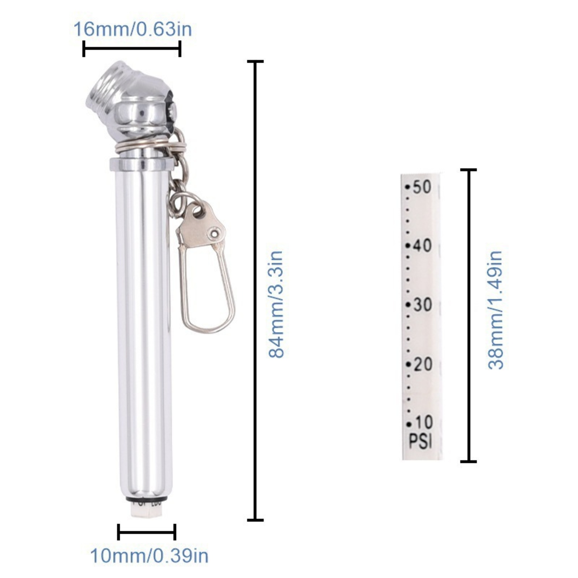 Portable Mini Tire Gauge W/ Key Chain 5