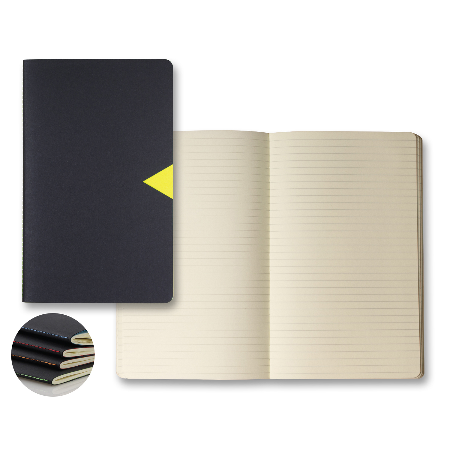 Castelli Black Notch Medio Lined Ivory Page Journal 1