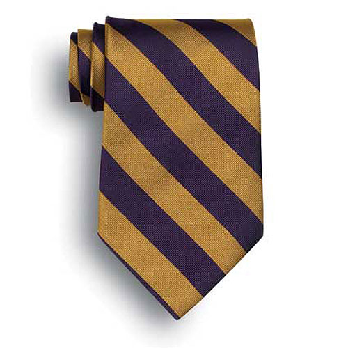 School Stripes Tie - Purple/Gold 2