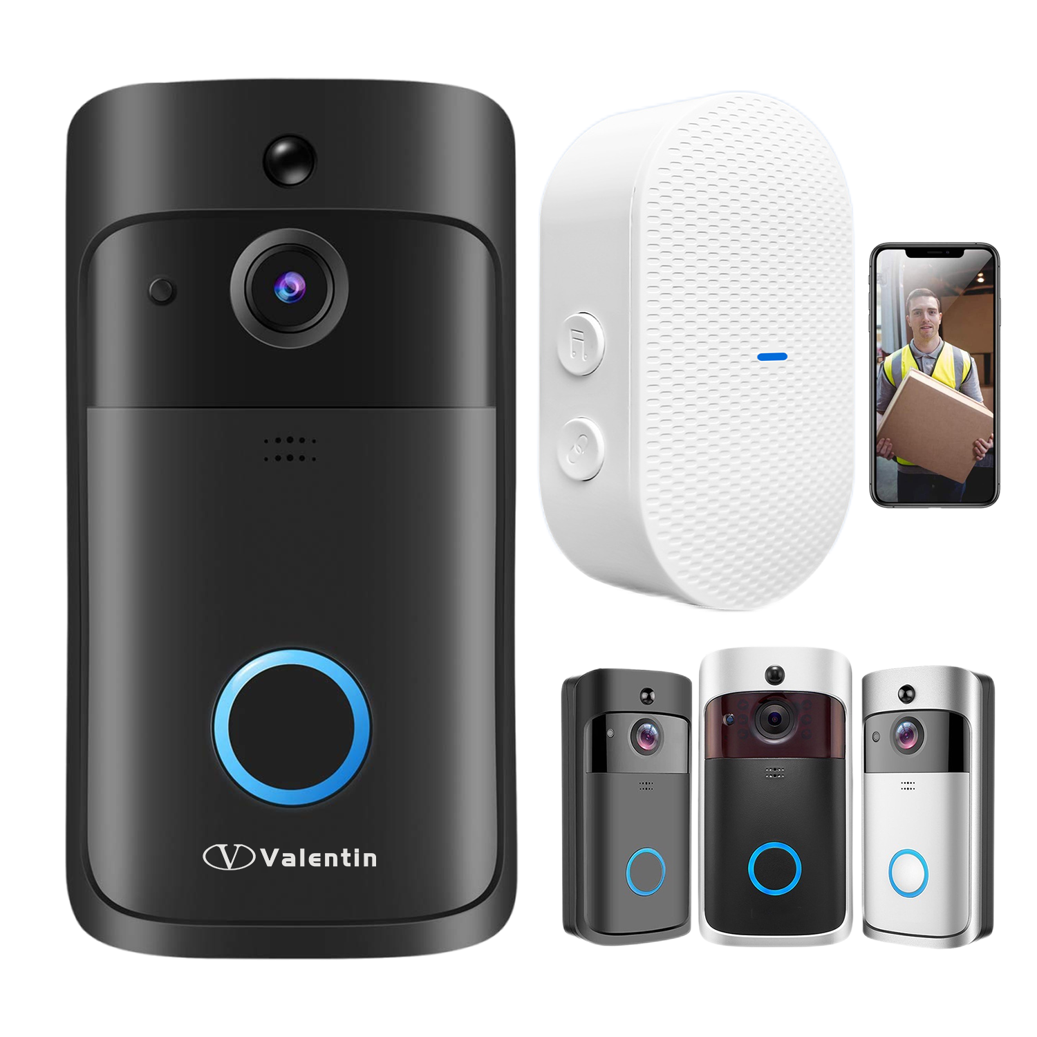 1080P Video Doorbell Camera With Receiver 1
