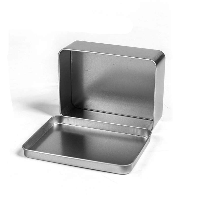 Rectangle Empty Tin Storage Box With Lid 5