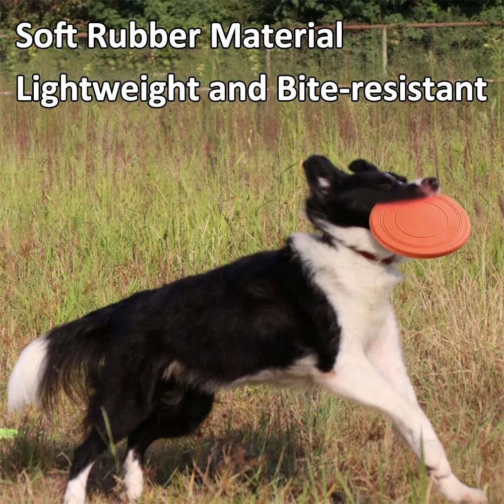 7 in Interactive Lightweight Dog Flying Disc Toy Soft Rubber 5