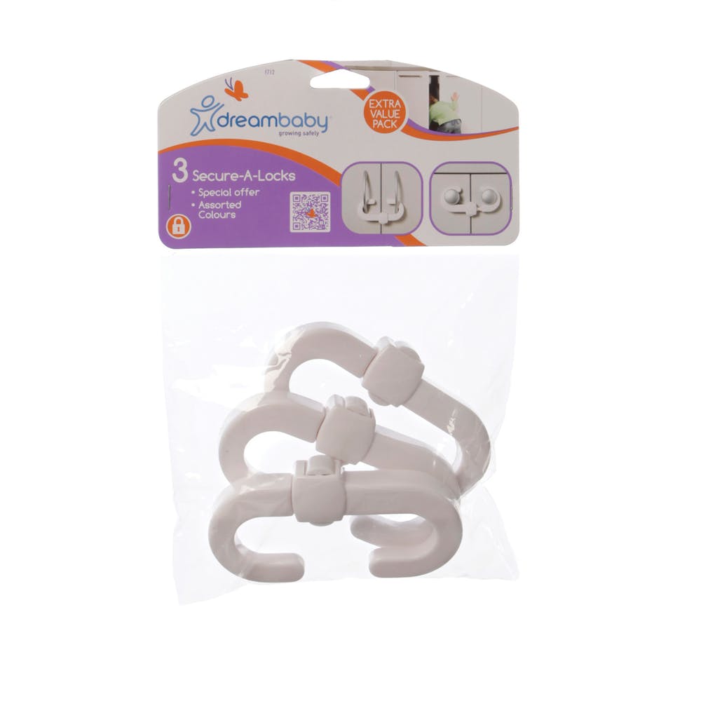 Secure Locks for Cabinets - White 3 Pack 2