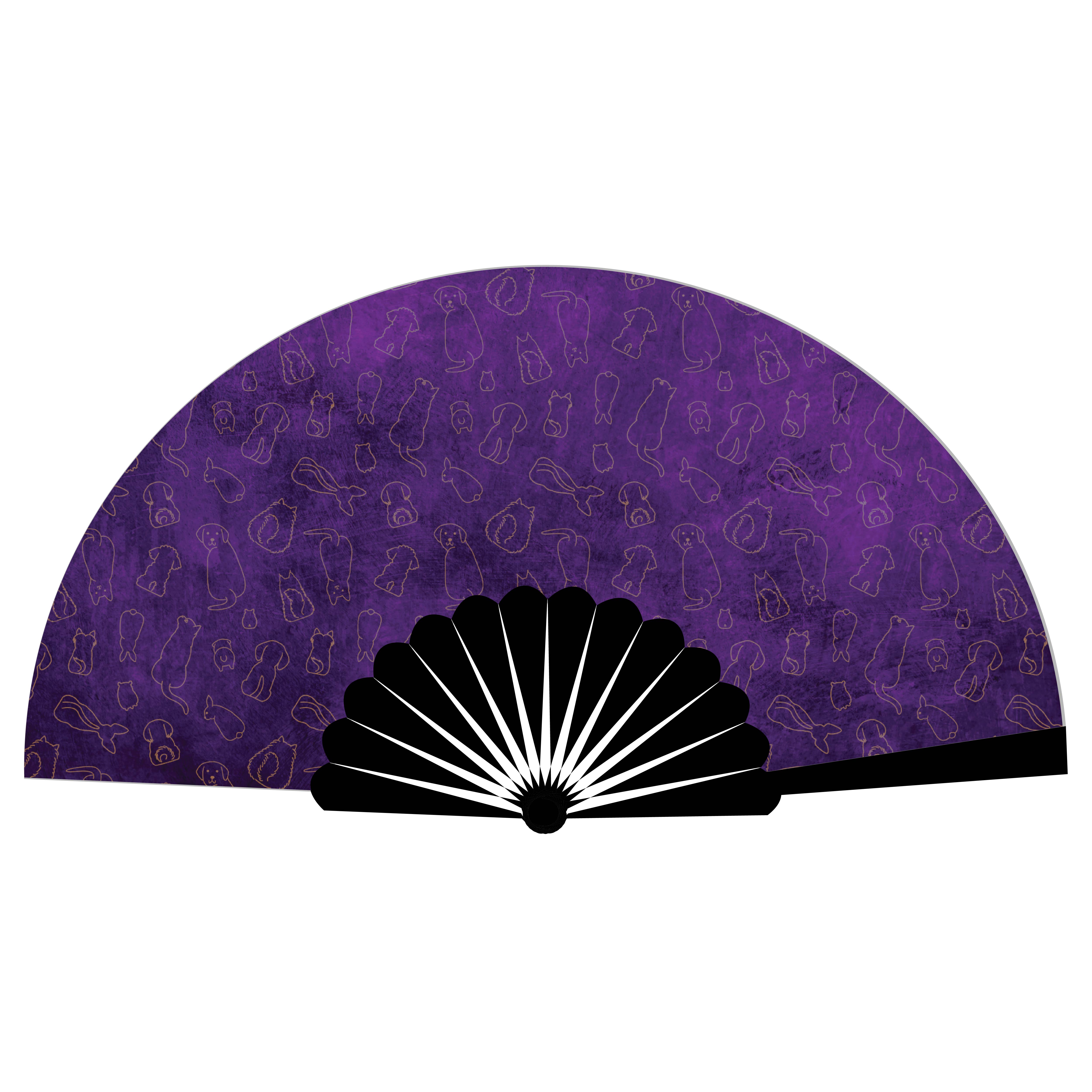 Fancy Bamboo Hand Fan - Full Color 19