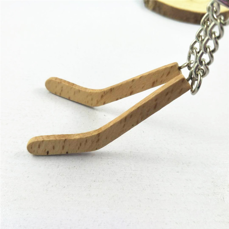 Hockey Stick Wooden Key Pendant 5
