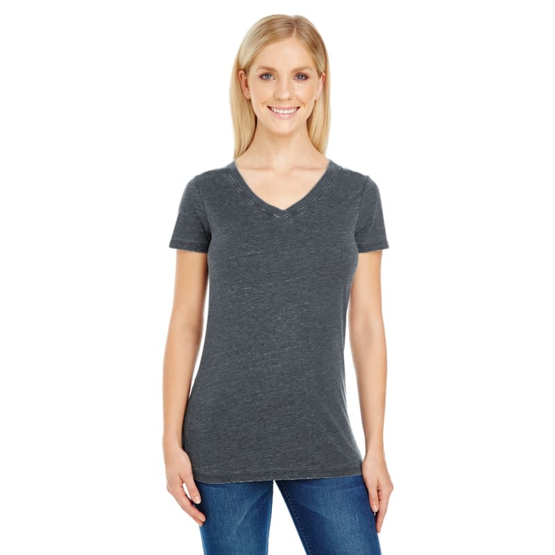 Threadfast Apparel Ladies' Vintage Dye Short-Sleeve V-Neck T-Shirt 1