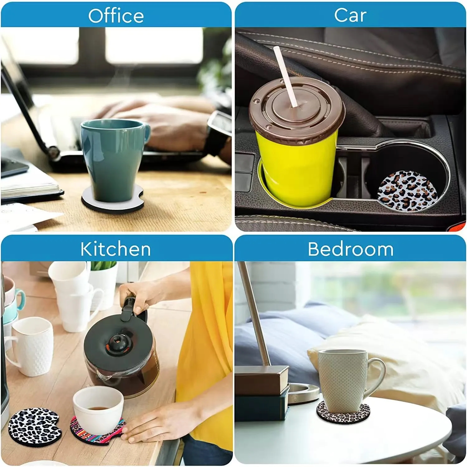 Car Coasters Bulk Cup Mat Sublimation Blanks Rubber 1
