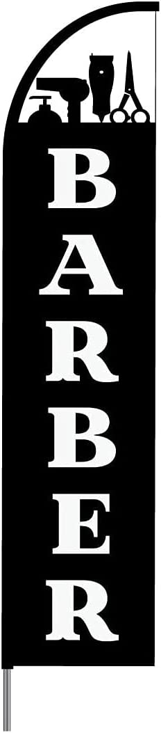 Barber Flag Kit Hardware 15' Feet Feather Flag Sign Outdoor Banner 1