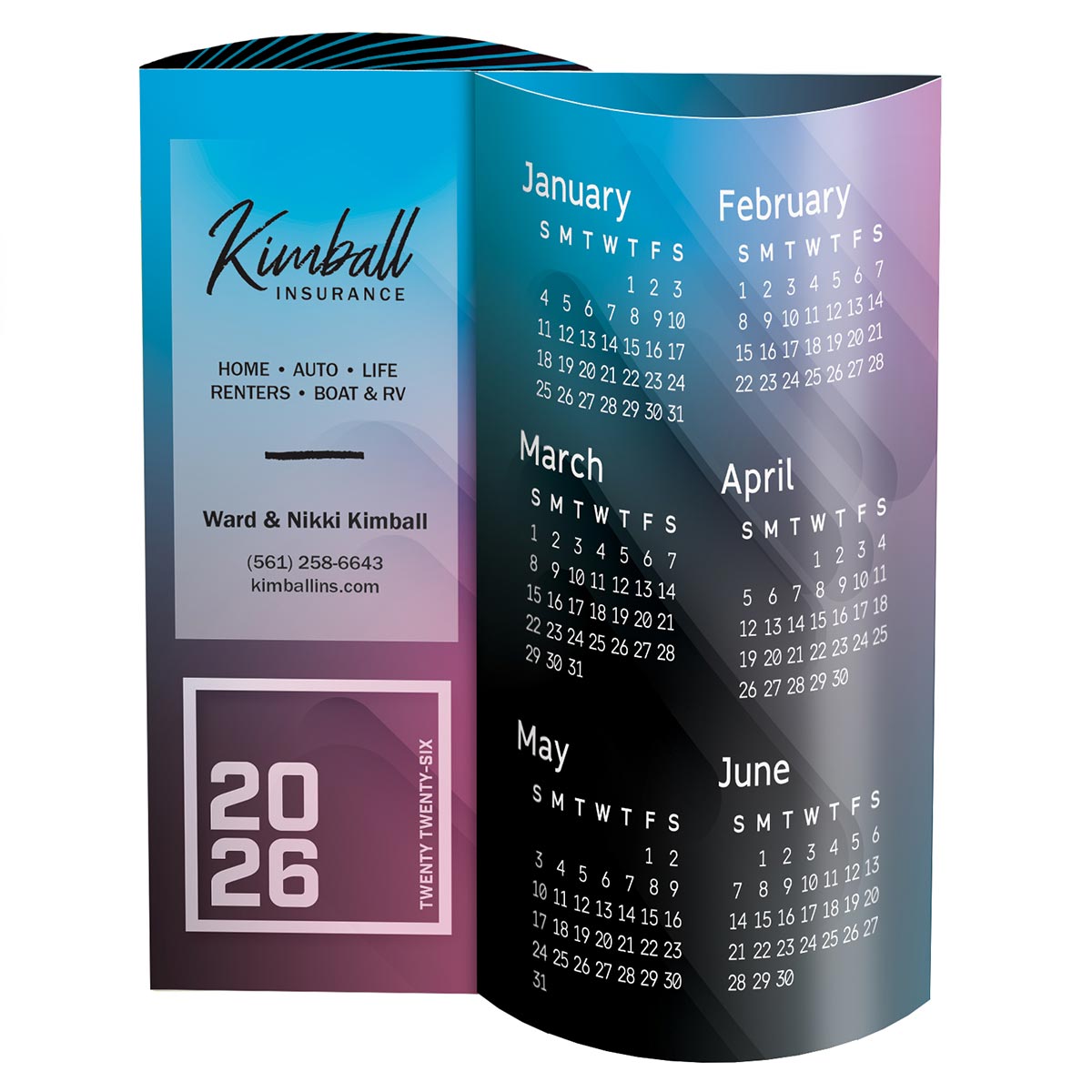 Color Block Wave Desk Calendar 2