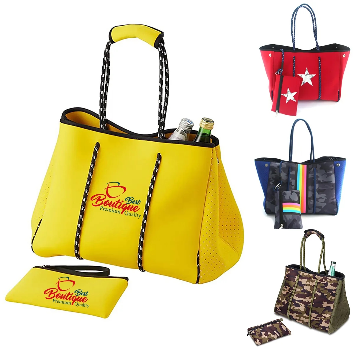Waterproof Neoprene Shoulder Beach Tote Bag 6