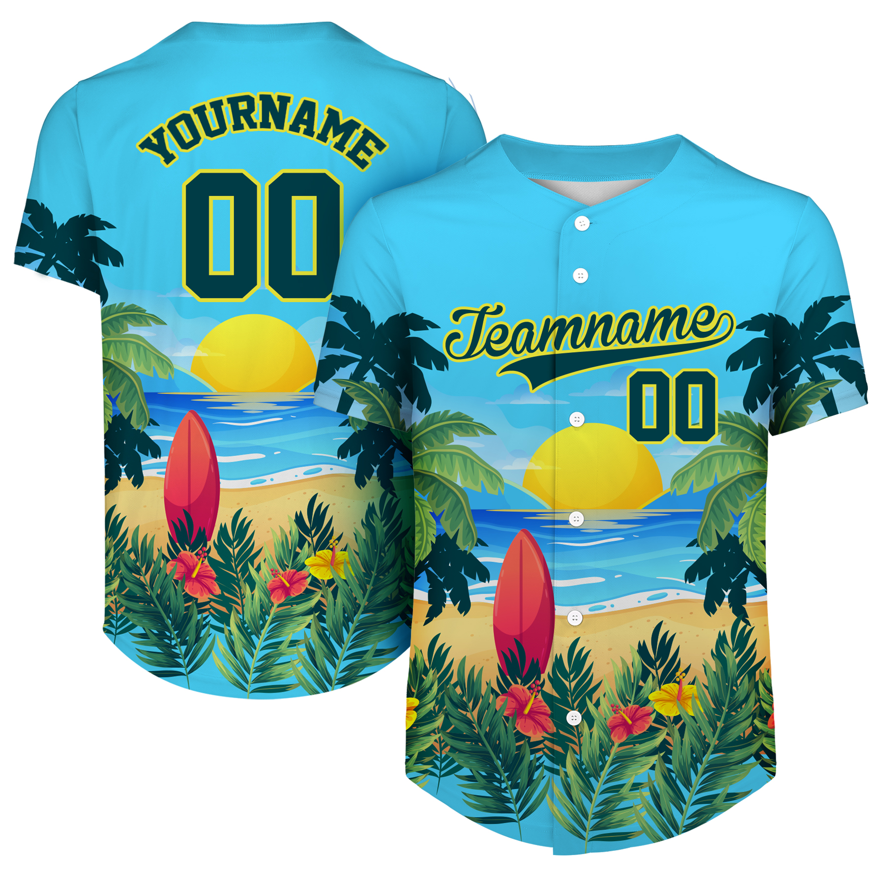 Custom Full-Button Baseball Jersey (Full Color Dye Sublimated) 14