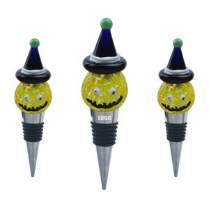 Spooky Halloween Green Pumpkin Wine Stopper Cork 1