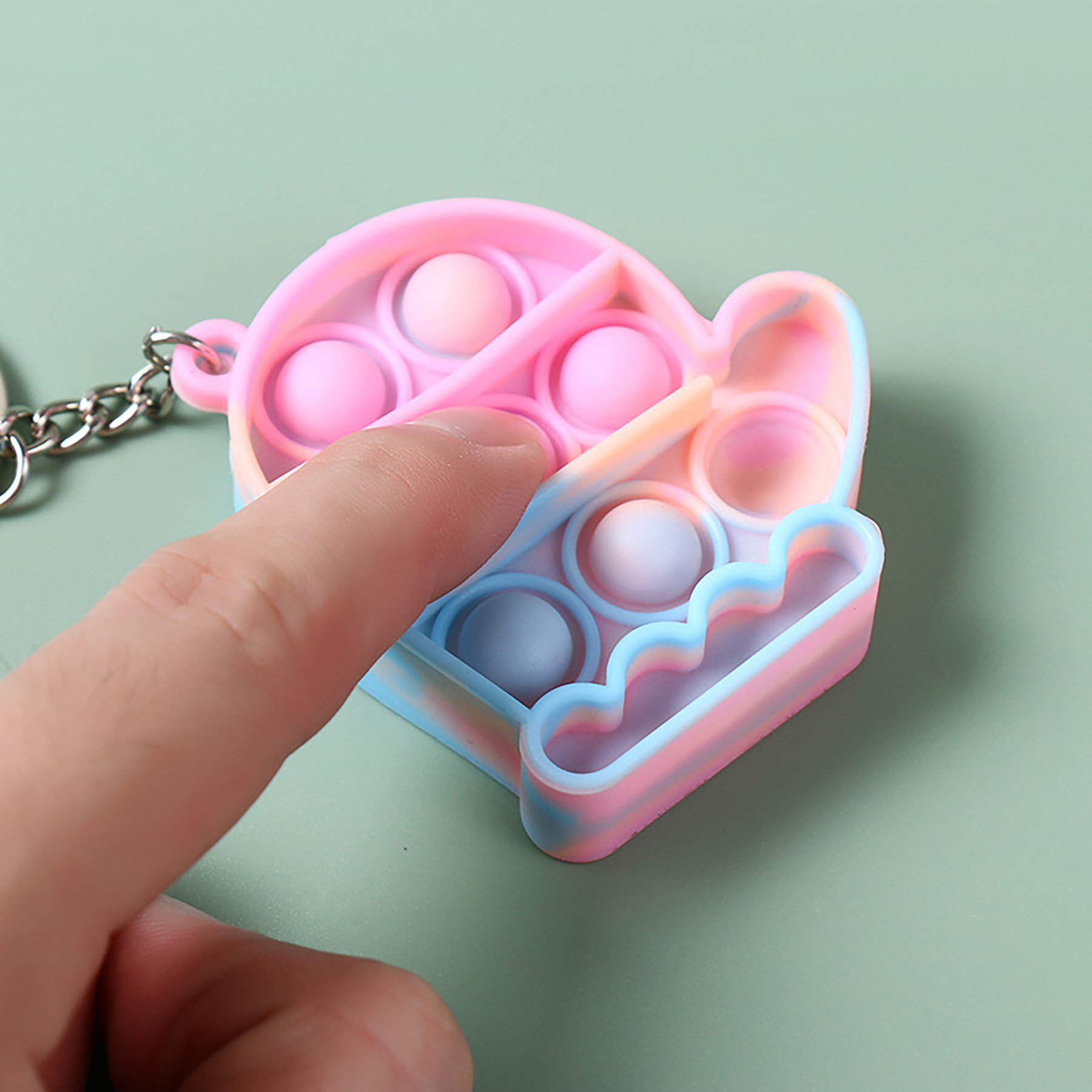 Mini Pop Push It Fidget Toy Keychain for Kids Adults 5