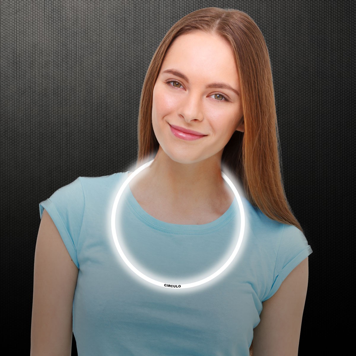 White 22" Superior Single Color Light Up Glow Necklace