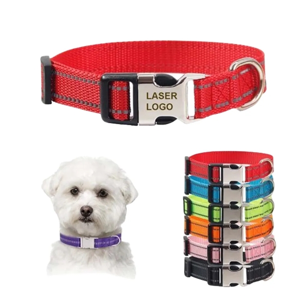 Reflective Dog Collar With Metal Buckle