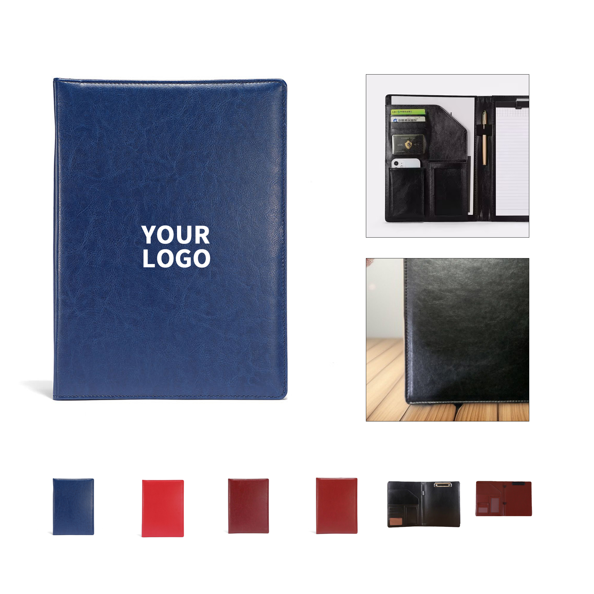 A4 Multi Function Folder Polyurethane Leather Portfolio 12.9" x 9.8" 3