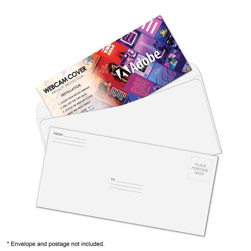 Security Mask Webcam Cover on Cardstock Mailer for No. 10 Envelope 1