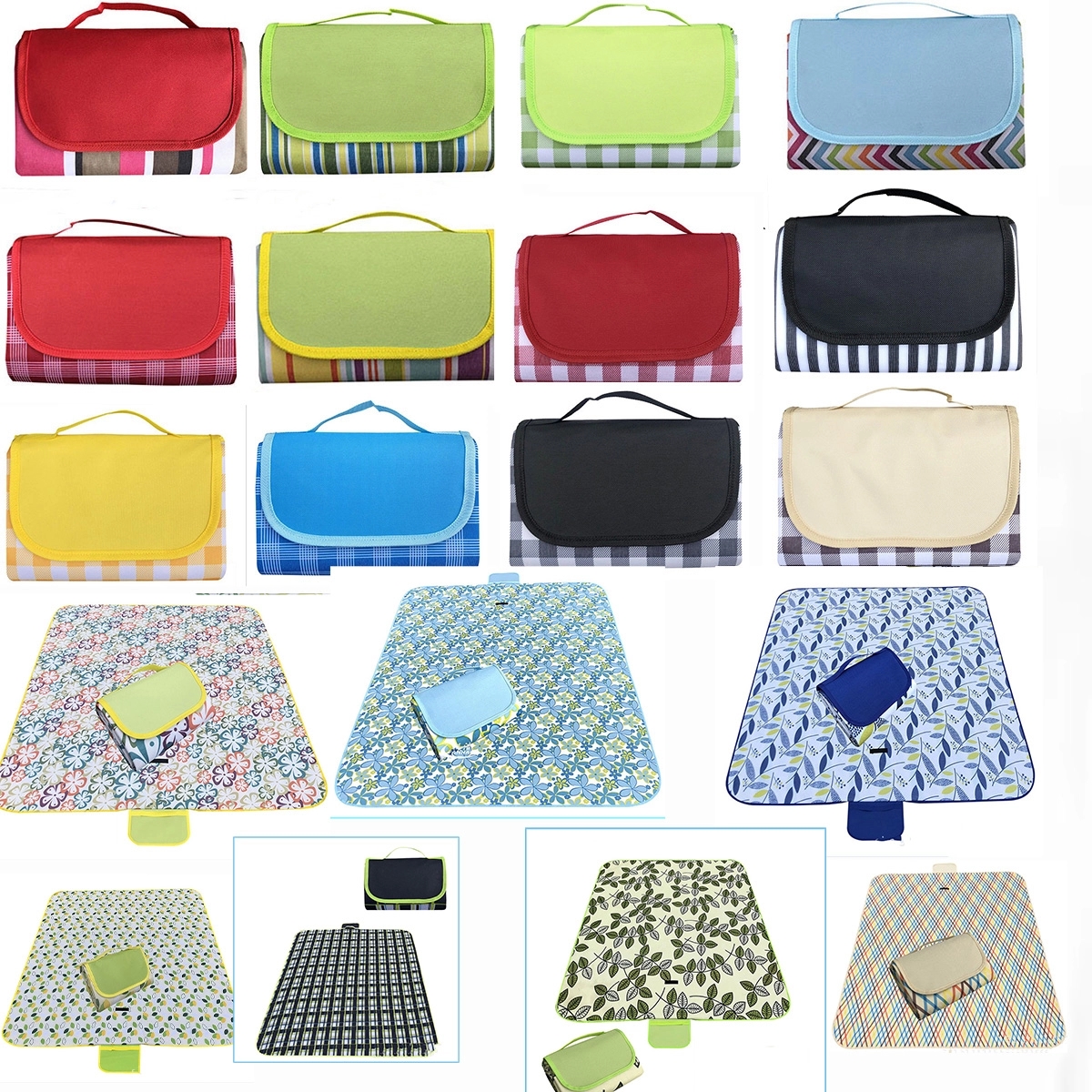 Picnic Outdoor Blanket Tote Handy Beach Mat 59"X71" 3