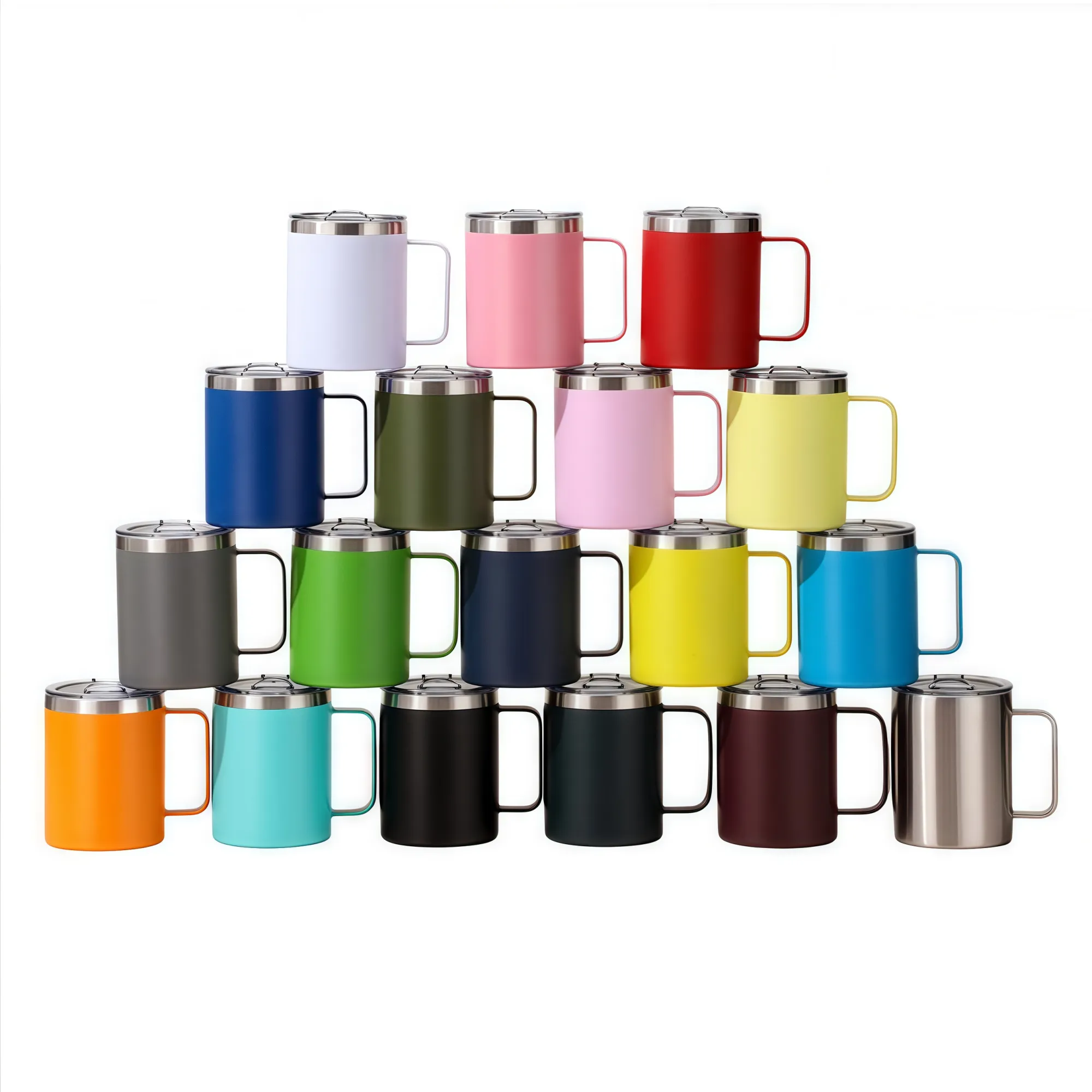 MOQ 12oz Insulated Stainless Steel Coffee Mug With Lid 4