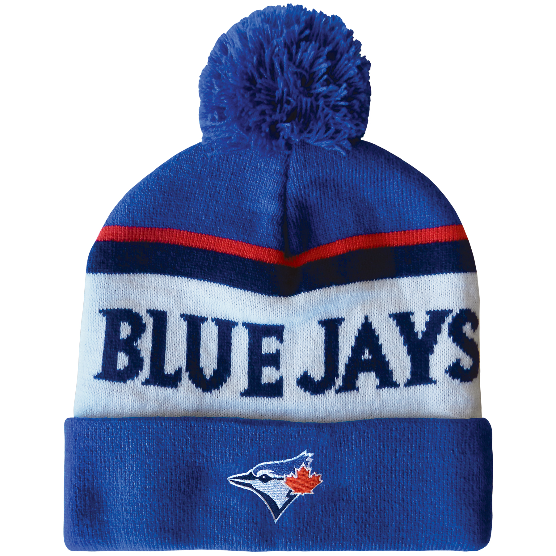 Knit Beanie with Pom and Cuff (Woven Logo) 18