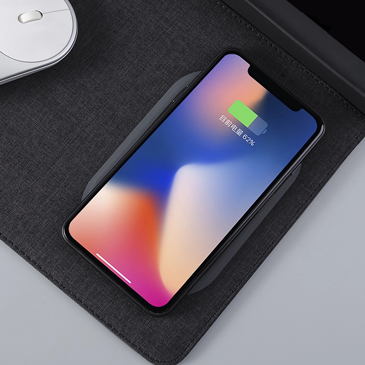 PU Leather Qi Wireless Charger Mouse Pad 2
