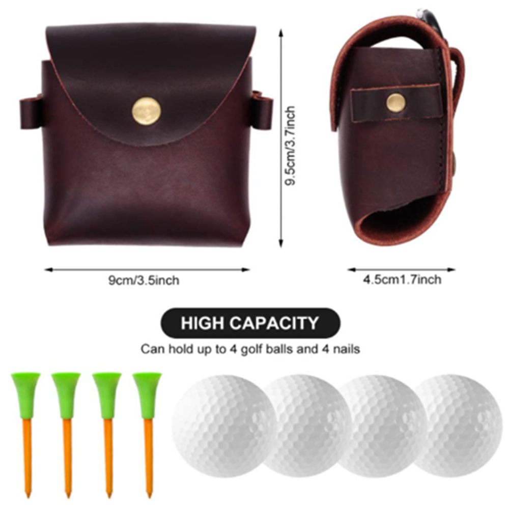 Vintage Leather Golf Ball Holder Bag 5