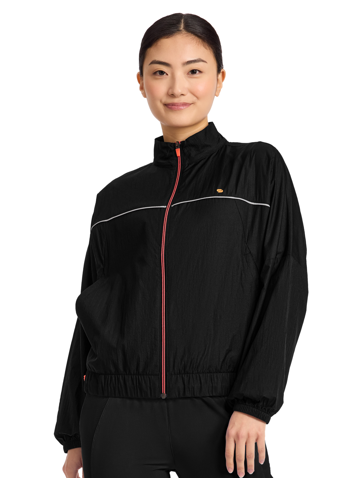 Infinity Lifestyle - Women's 2-Pocket Mock Neck Windbreaker Jacket