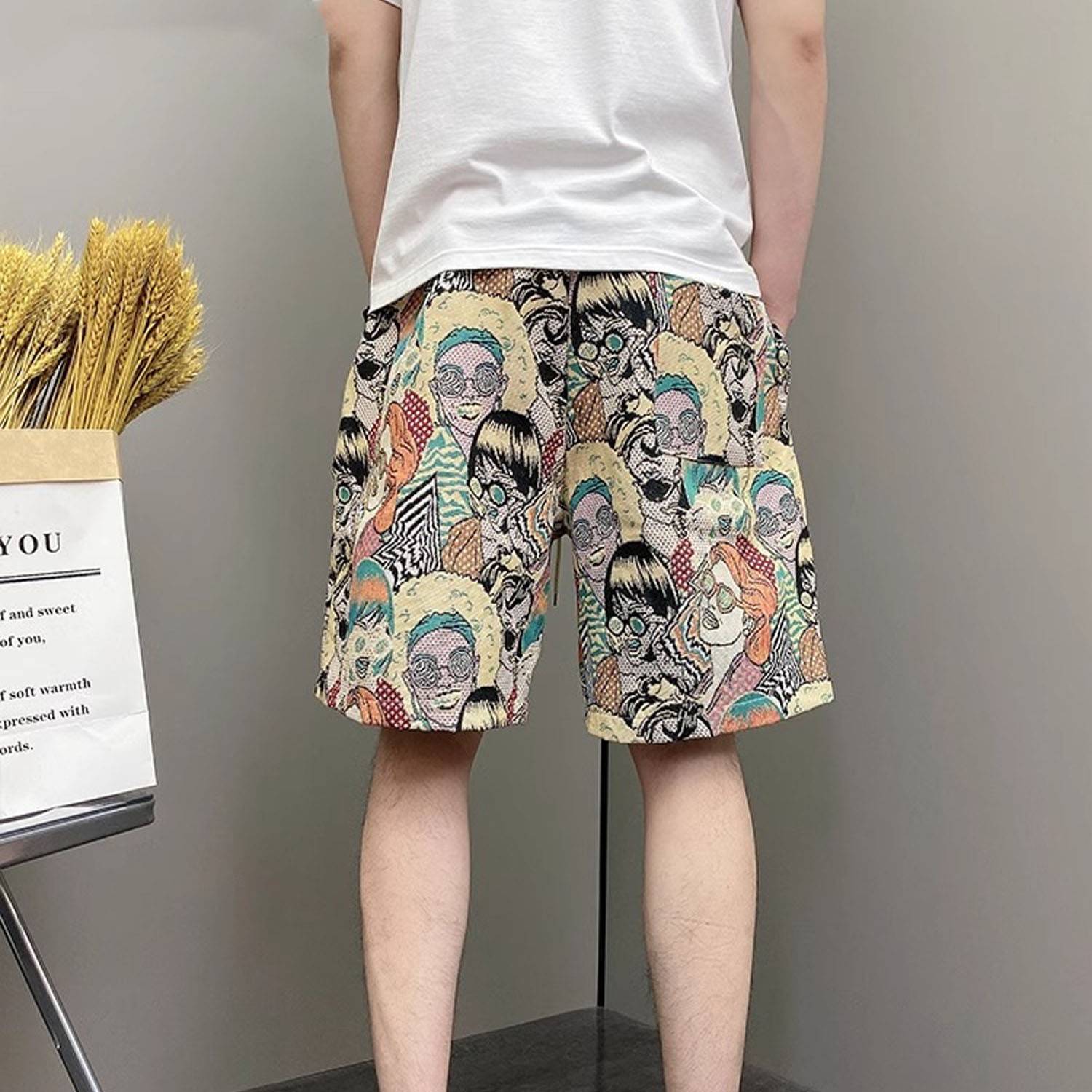 Summer Breathable Polyester Relaxed Elastic Shorts 7