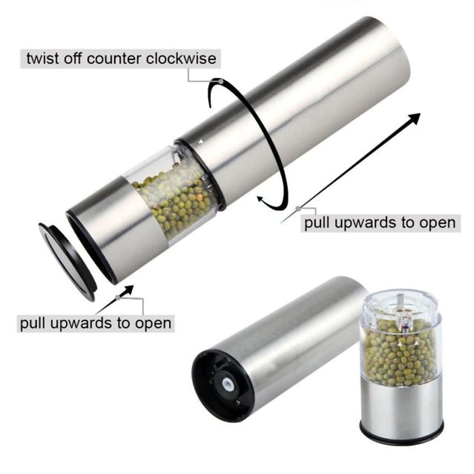 Electric Stainless Steel Pepper Mill 5